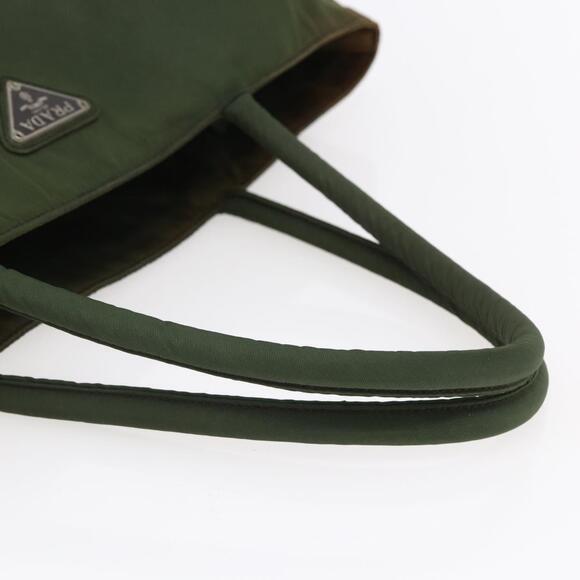 PRADA Tote Bag Nylon Khaki Silver Auth bs29922 - Picture 7 of 16